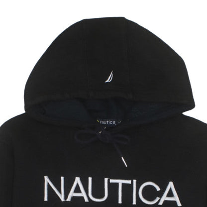 Nautica Men's Black Embroidered Logo Pullover Hoodie L