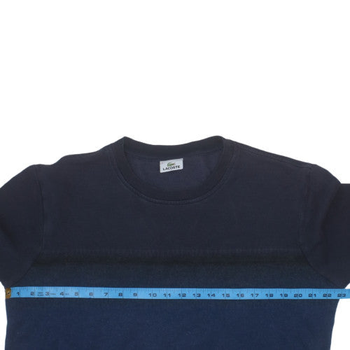 Lacoste Men's Blue Crew Neck Cotton Blend Sweatshirt Size L