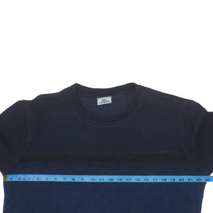 Lacoste Men's Blue Crew Neck Cotton Blend Sweatshirt Size L