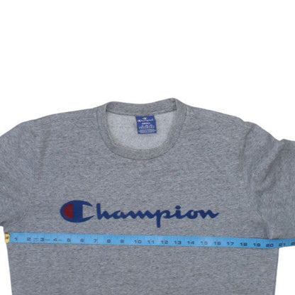 Champion Men's Grey Crew Neck Logo Sweatshirt Size S
