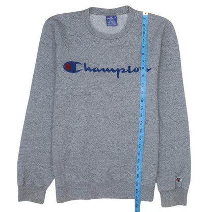 Champion Men's Grey Crew Neck Logo Sweatshirt Size S