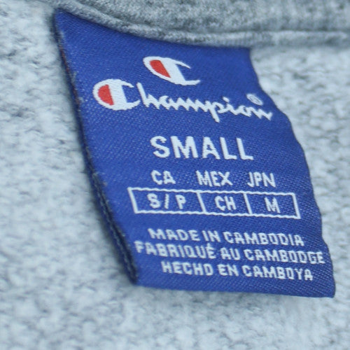 Champion Men's Grey Crew Neck Logo Sweatshirt Size S