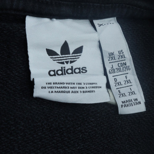 Adidas Mens Black Pullover Hoodie 2XL Regular Fit Fleece Sweatshirt