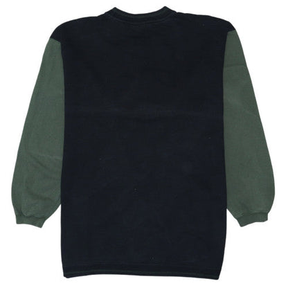 Quiksilver Mens Black Green Embroidered Logo Sweatshirt L