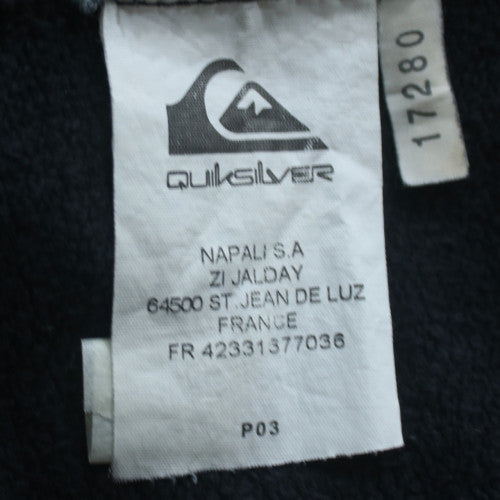 Quiksilver Mens Black Green Embroidered Logo Sweatshirt L