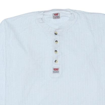 Levi's Men's White Henley Long Sleeve Vintage Cotton Sweatshirt M
