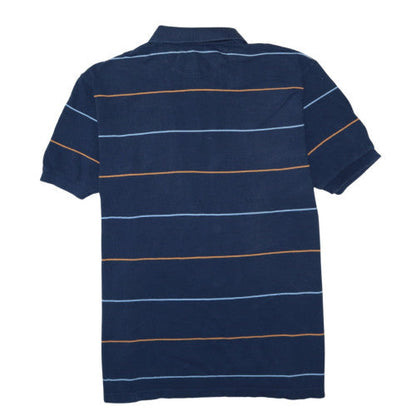 Chaps Men's Navy Blue Striped Cotton Polo Shirt XL Classic Fit
