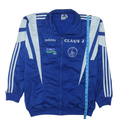 Adidas Men Blue Full Zip Retro Track Sweatshirt L Sports Logo