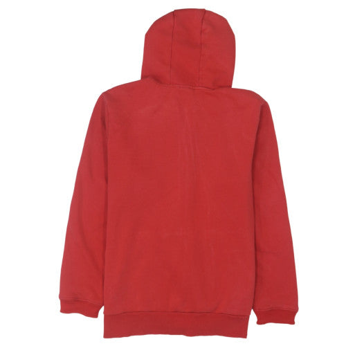 Puma Men's Red Full Zip Hoodie L Logo Sports Fleece Sweatshirt