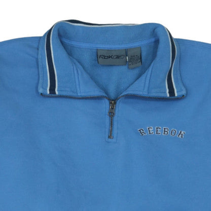Reebok Mens Blue 1/4 Zip Sweatshirt Size M Collared Sports Top