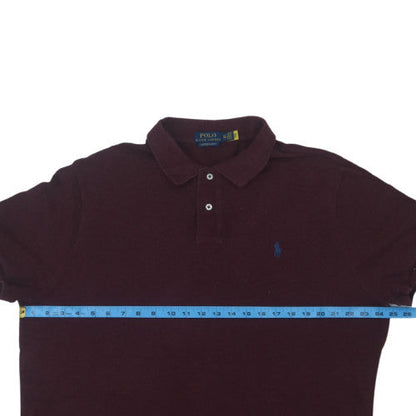 Ralph Lauren Men's Burgundy Custom Slim Fit Cotton Polo Shirt XXL