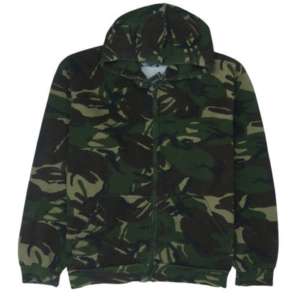 DW Mens Green Camouflage Full Zip Fleece Hoodie 2XL