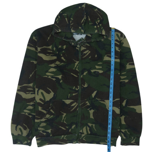 DW Mens Green Camouflage Full Zip Fleece Hoodie 2XL