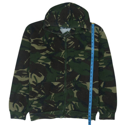 DW Mens Green Camouflage Full Zip Fleece Hoodie 2XL
