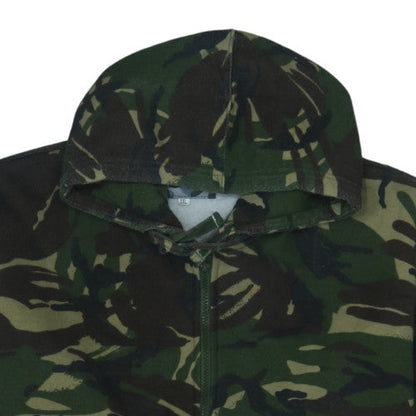 DW Mens Green Camouflage Full Zip Fleece Hoodie 2XL