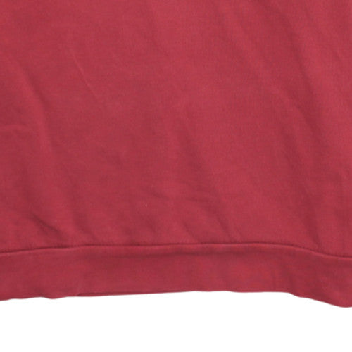adidas Men's Red Crew Neck 3-Stripes Pullover Sweatshirt M