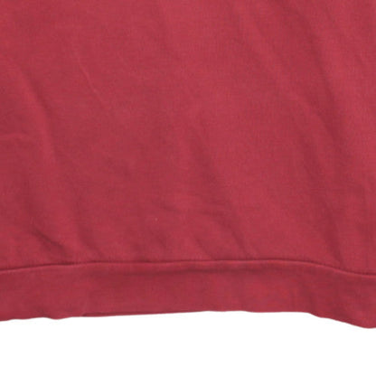 adidas Men's Red Crew Neck 3-Stripes Pullover Sweatshirt M