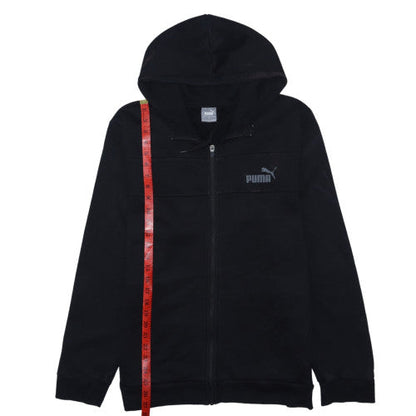 Puma Men's Black Full Zip Hoodie Size L Fleece Hooded Sweatshirt
