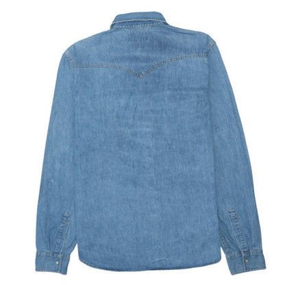 Levi Strauss Women's Blue Denim Western Button-Up Shirt Size L