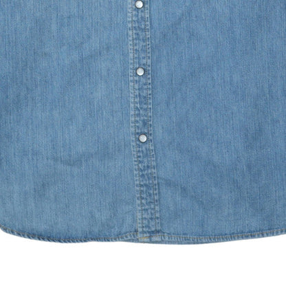 Levi Strauss Women's Blue Denim Western Button-Up Shirt Size L