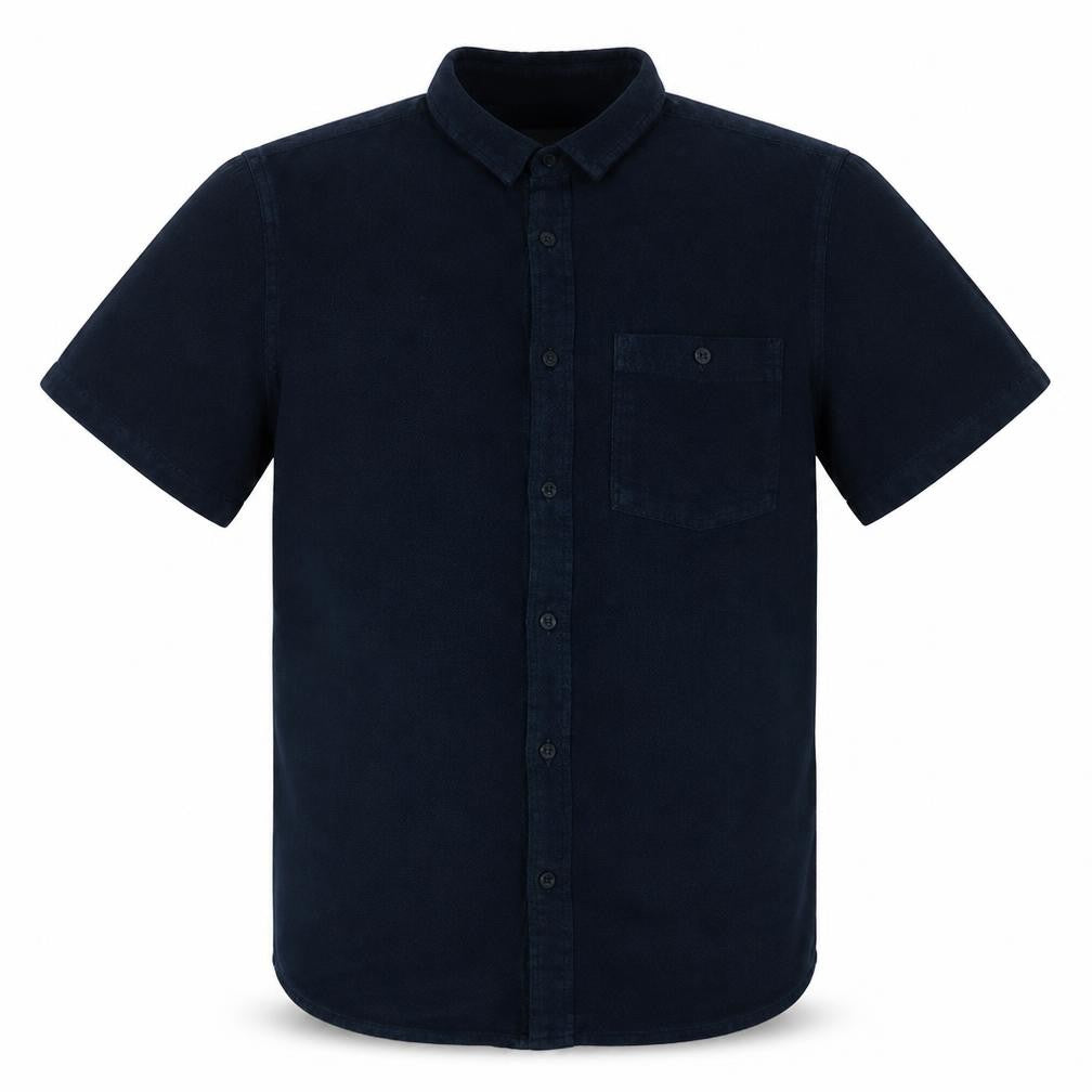 Quiksilver Men's Blue Cotton Short Sleeve Button-Up Shirt M