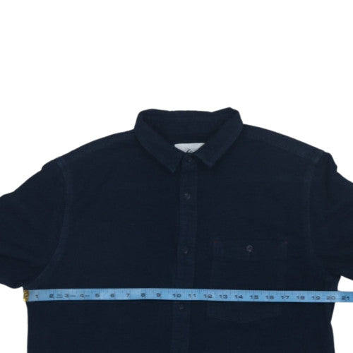 Quiksilver Men's Blue Cotton Short Sleeve Button-Up Shirt M