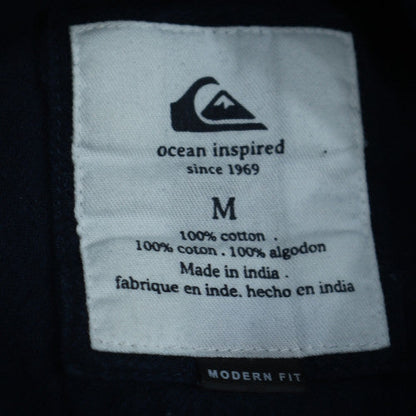 Quiksilver Men's Blue Cotton Short Sleeve Button-Up Shirt M