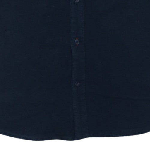Quiksilver Men's Blue Cotton Short Sleeve Button-Up Shirt M