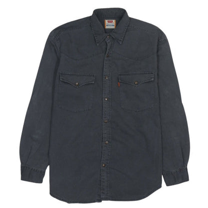 Levi's Men's Grey Cotton Western Button-Up Shirt Size M