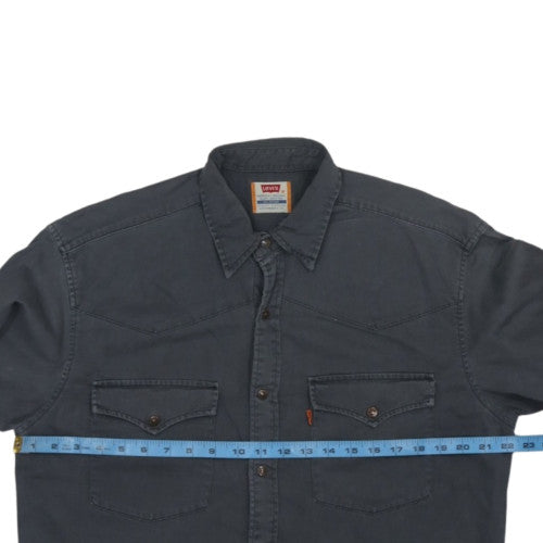 Levi's Men's Grey Cotton Western Button-Up Shirt Size M