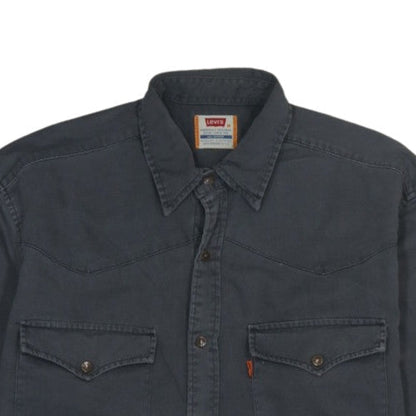 Levi's Men's Grey Cotton Western Button-Up Shirt Size M