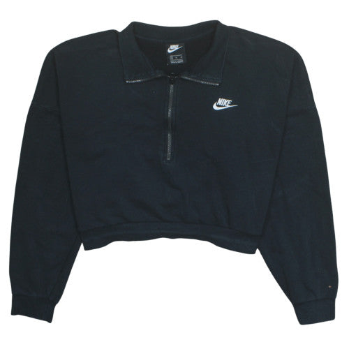 Nike Men's Black XL Half Zip Collared Fleece Sweatshirt