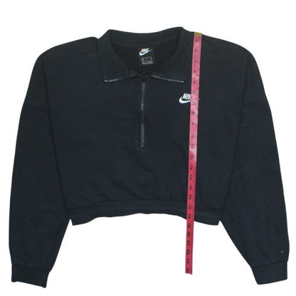 Nike Men's Black XL Half Zip Collared Fleece Sweatshirt