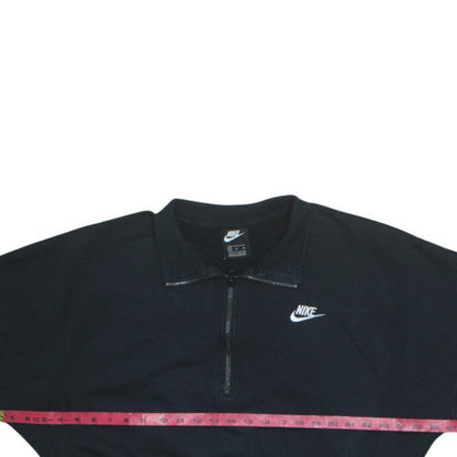 Nike Men's Black XL Half Zip Collared Fleece Sweatshirt