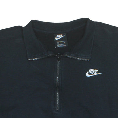 Nike Men's Black XL Half Zip Collared Fleece Sweatshirt