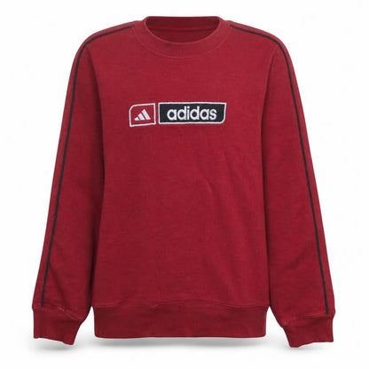 Adidas Men's Red Logo Crew Neck Pullover Sweatshirt Size L