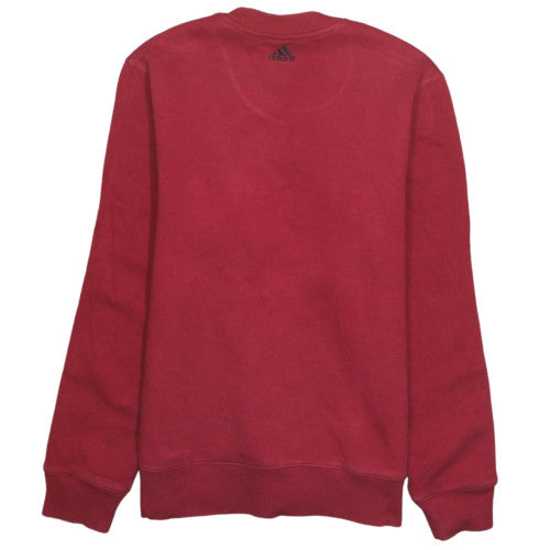 Adidas Men's Red Logo Crew Neck Pullover Sweatshirt Size L