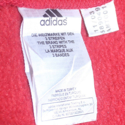 Adidas Men's Red Logo Crew Neck Pullover Sweatshirt Size L