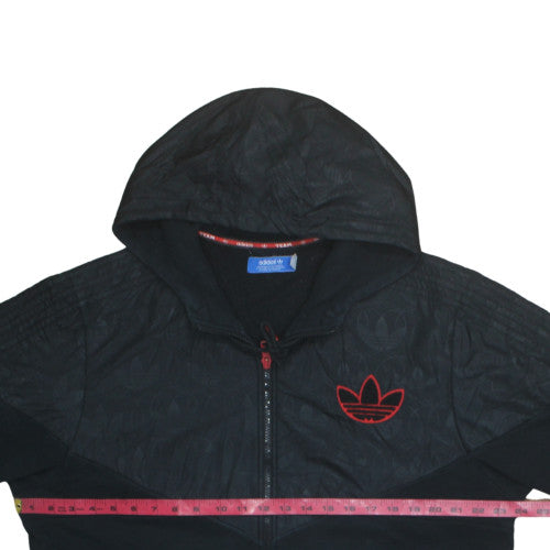 Adidas Mens Black L Hooded Full Zip Sports Jacket