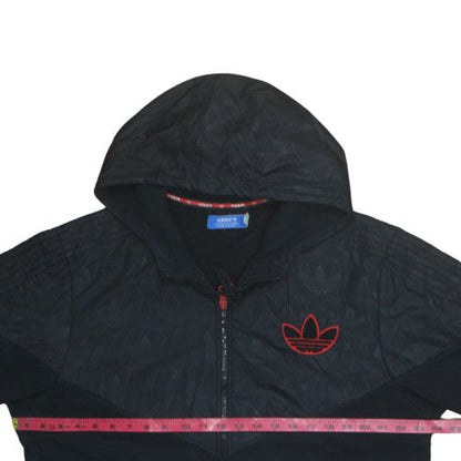 Adidas Mens Black L Hooded Full Zip Sports Jacket