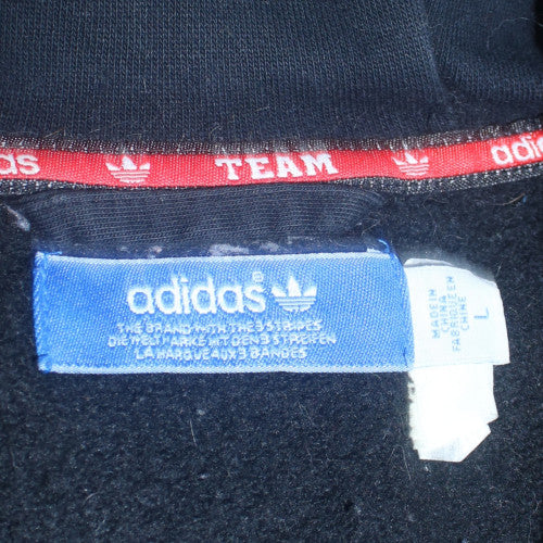 Adidas Mens Black L Hooded Full Zip Sports Jacket