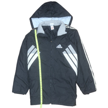 Adidas Men's Black L Lined Hooded Sports Windbreaker Jacket