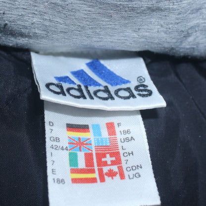 Adidas Men's Black L Lined Hooded Sports Windbreaker Jacket