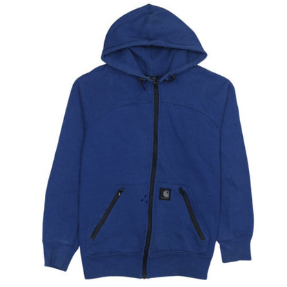 Carhartt Men's Blue Full Zip Hoodie Size L Heavyweight Cotton