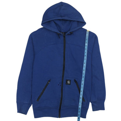 Carhartt Men's Blue Full Zip Hoodie Size L Heavyweight Cotton