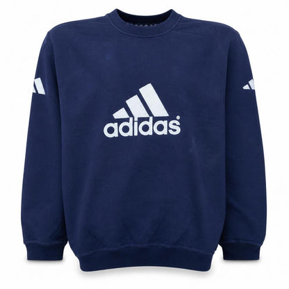 Adidas Men's Blue Crew Neck Sweatshirt Large Logo Classic Fit