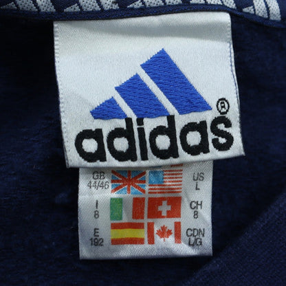 Adidas Men's Blue Crew Neck Sweatshirt Large Logo Classic Fit