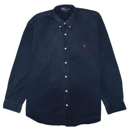 Ralph Lauren Men's Blue Long Sleeve Button-Down Cotton Shirt L