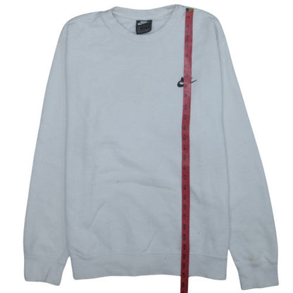 Nike Men's White L Crew Neck Pullover Sweatshirt Classic Sports Style