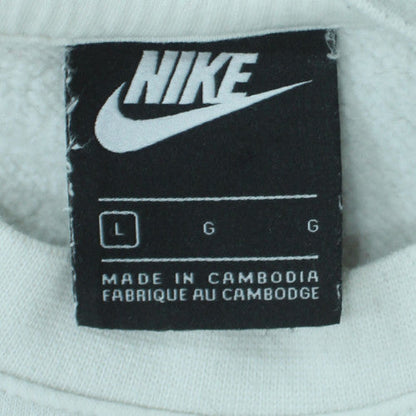 Nike Men's White L Crew Neck Pullover Sweatshirt Classic Sports Style